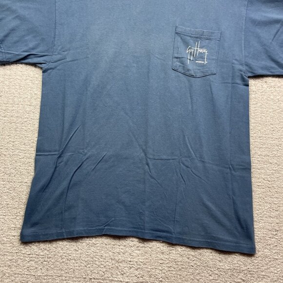 VTG Y2K Guy Harvey Original Fish Graphic T-Shirt Men's L Blue Single Pocket Tee - Picture 15 of 15